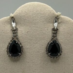 Vintage Rhinestone Dangle Earrings Pierced Ear